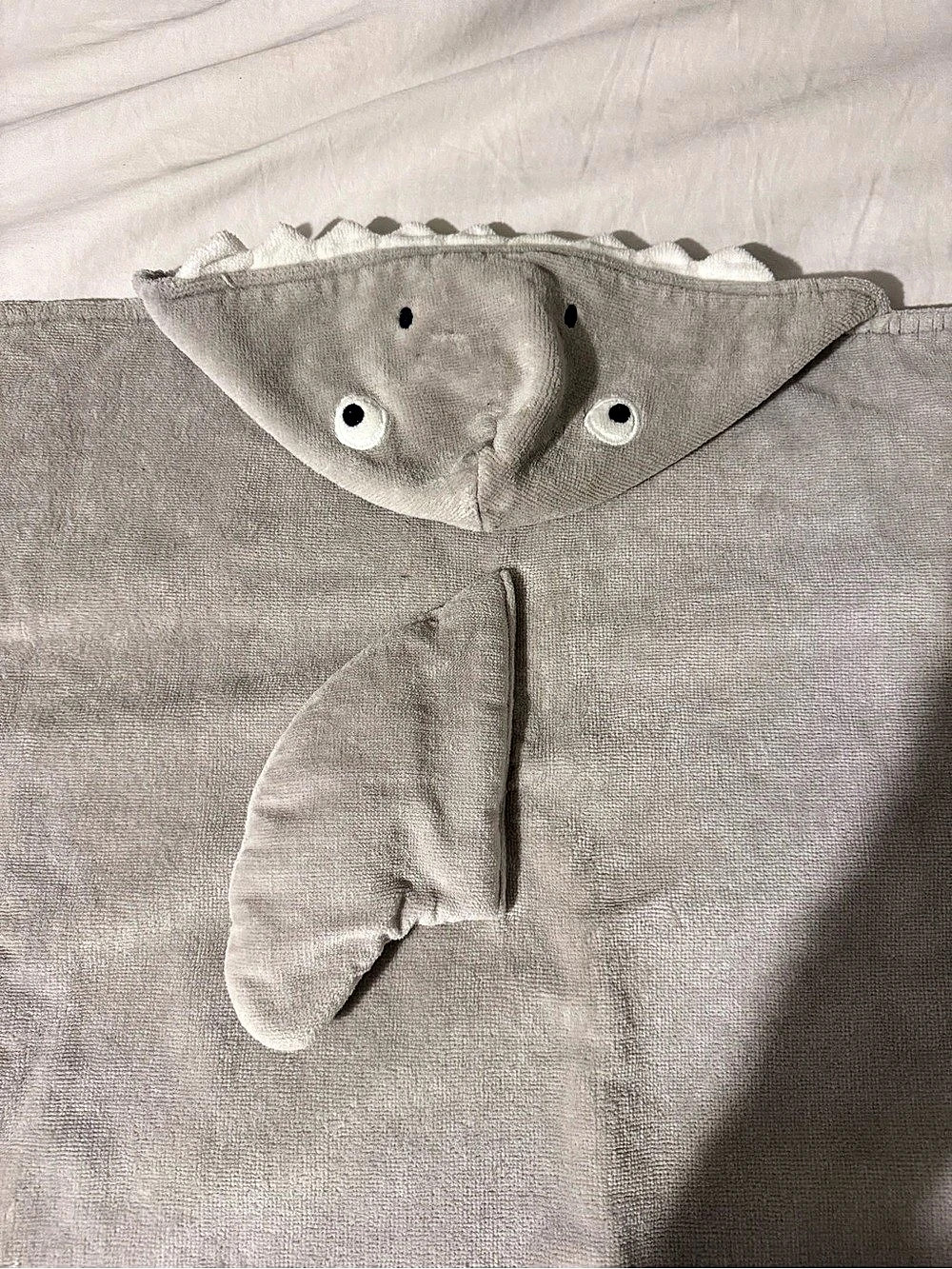 Pottery Barn Kids Gray Hooded Baby Shark Towel